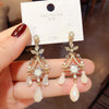 Elegant stone long earring