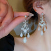 Elegant stone long earring