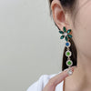 Designer Green Crystal Long Earrings