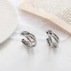 C-Shaped Silver Huggie Earring
