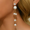 White Long Pearl earrings