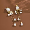 White Long Pearl earrings