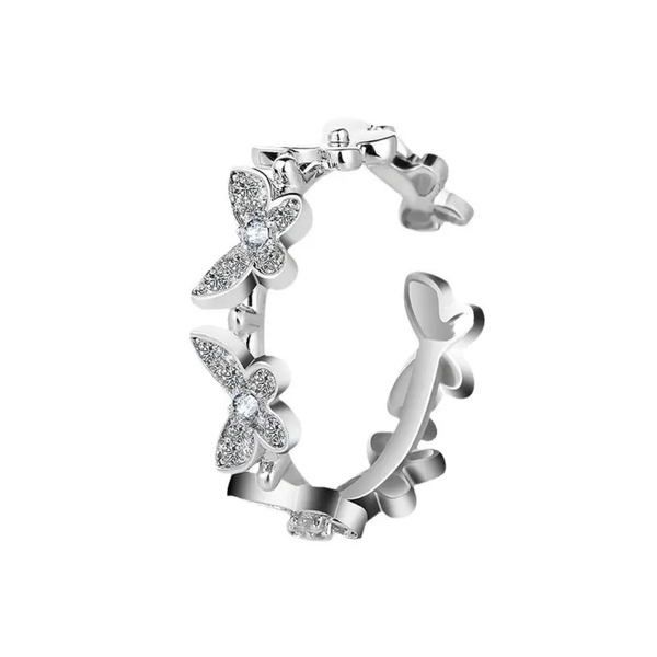 Love butterfly charm ring