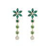 Designer Green Crystal Long Earrings