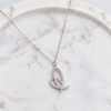 S925 Silver Sparkling Abstract Butterfly Pendant Necklace