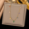 Gold Plated Multicolor Zirconia Necklace