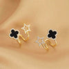 Pack Of 2 Black Star & White Butterfly Earring