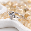 S925 Silver Clover Bloom Adjustable Ring