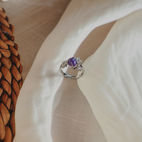 Love purple stone chand ring