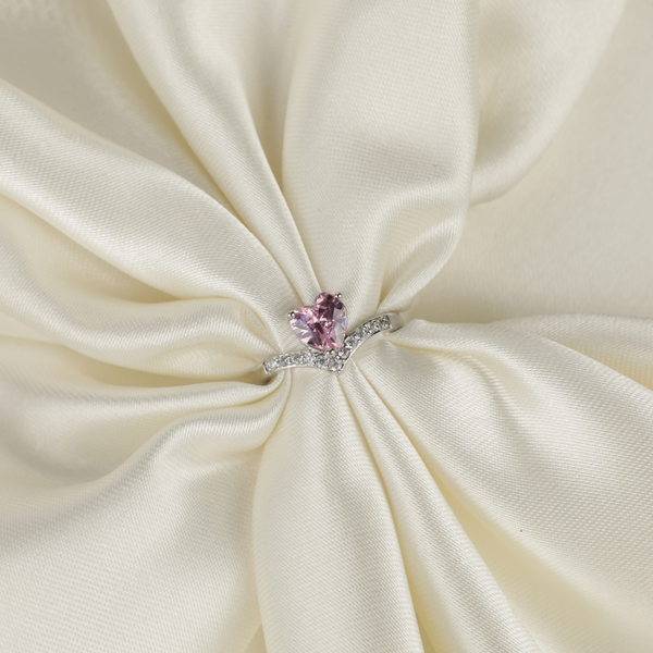 Sterling Silver Pink Heart Ring