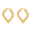 Anti tarnish gold bead hoop earrings