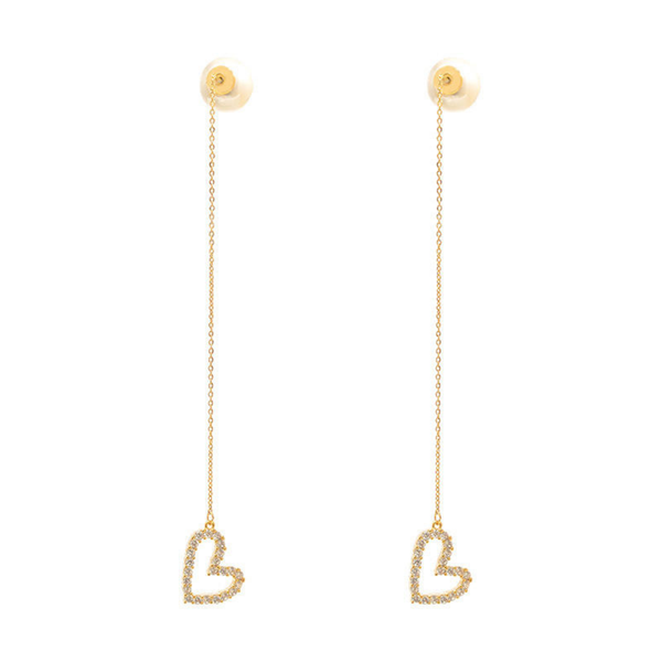 Heart Long Pear Earrings