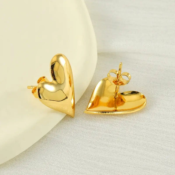 Anti Tarnish Heart Shaped Stud Earring