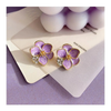Beautiful Purple Flower Stud Earring