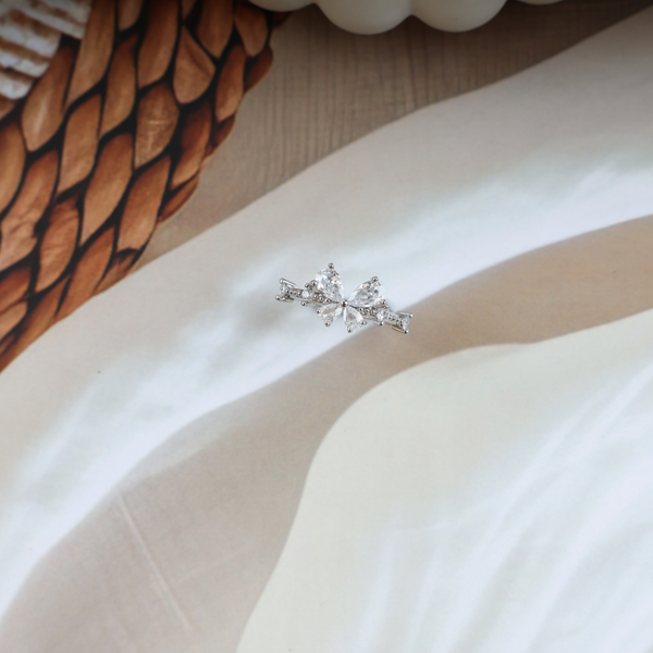 Love zirconia butterfly ring