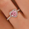 Love pink heart ring