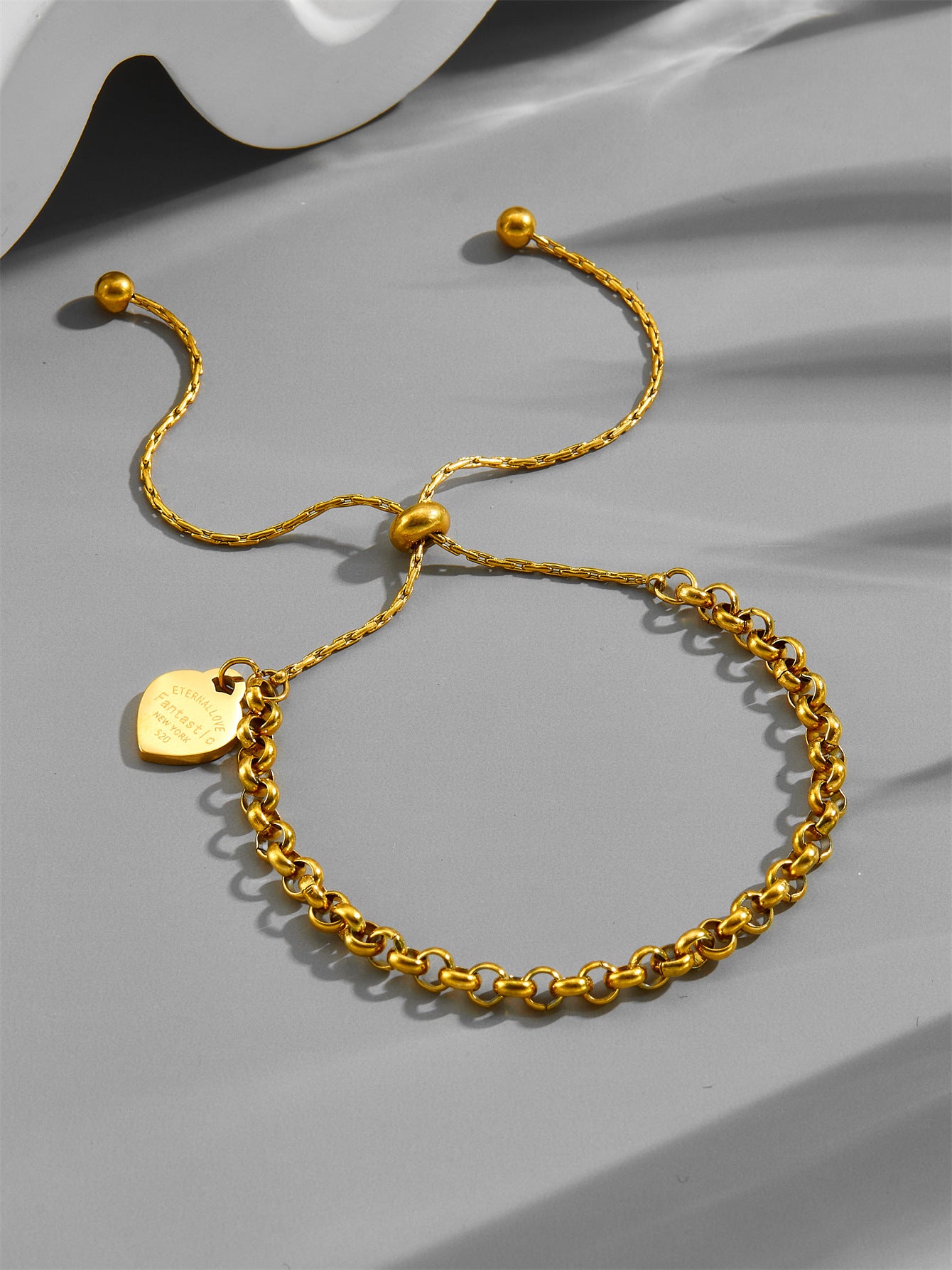 Elegant Gold Plated Bracelet With Heart