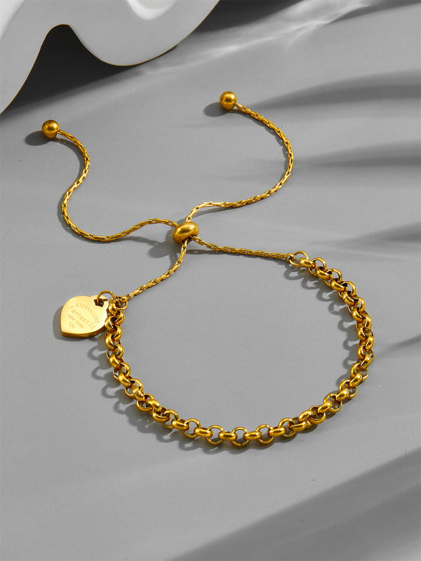 Elegant Gold Plated Bracelet With Heart