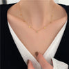 Golden Tone Square Tassel Necklace