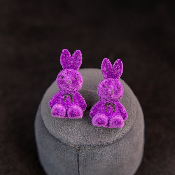 Cute Lil Purple Teddy Stud Earring