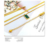Gold Plated Baguette Snake Emerald Necklace