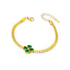 Unique Green Heart Gold Bracelet