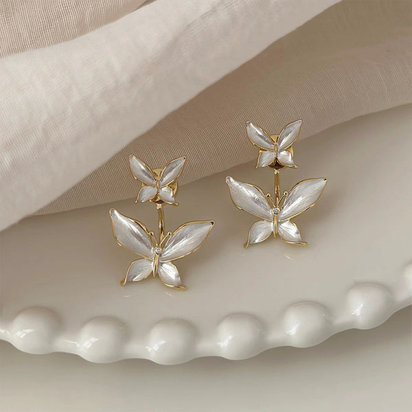 Pack Of 2 Black Star & White Butterfly Earring