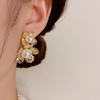 Golden Shine Flower Pearl Earring