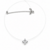 S925 Silver Invisible Crystal Clover Necklace
