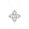 S925 Silver Invisible Crystal Clover Necklace
