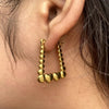 Anti tarnish gold heart tone earrings