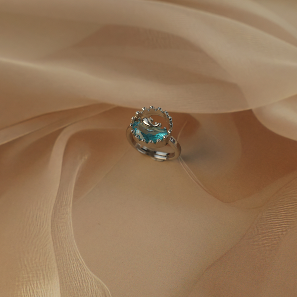 Love silver dolphine ring