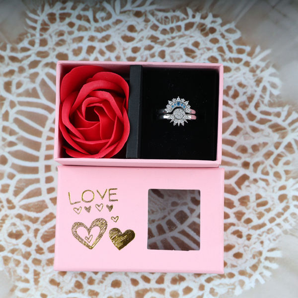 Love silver couple ring