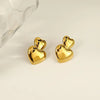 Anti Tarnish Golden Mini Double Heart Earring