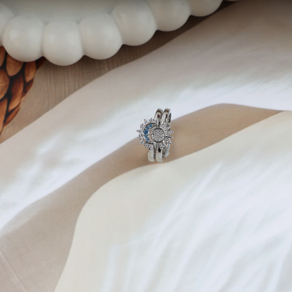 Love silver couple ring