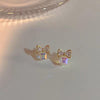Crystal Bow Stud Earrings