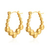 Anti tarnish small beads ball hoop earrings