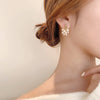 Pack Of 2 White Flower Pearl Earrings