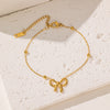 Cute Ribbon Design Gold Chain Bracelet