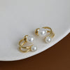 Combo Of 2 Enamel Tulip And Pearl Stud Earrings