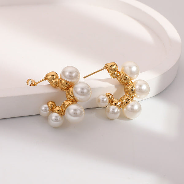 Pack Of 2 Fancy Pearl Hoop & Stud Earrings