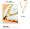 Gold Plated Baguette Snake Emerald Necklace