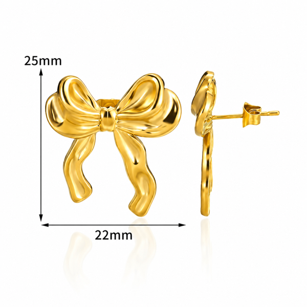 Gold-Tone Bow Stud Earrings for Women | BeautyNX