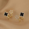 Pack Of 2 Green Floral Pearl Earrings