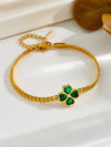 Unique Green Heart Gold Bracelet