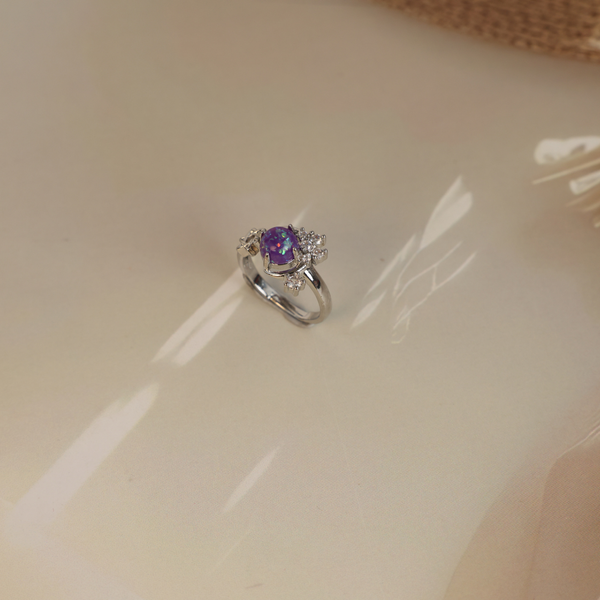 Love purple stone chand ring