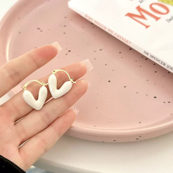 Pack Of 2 Heart Shape Huggie Hoop Earrings