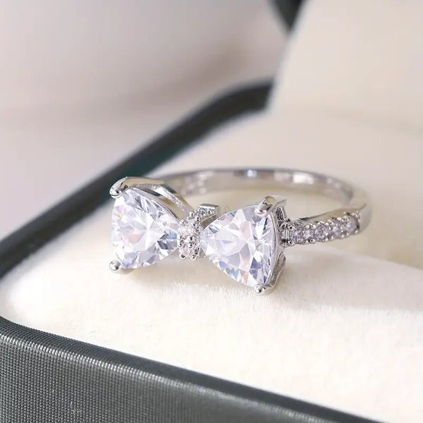 Unique Silver Bow Ring