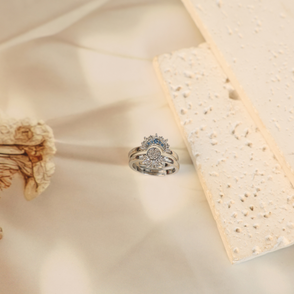 Love silver couple ring