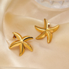 Anti tarnish gold star fish stud earrings